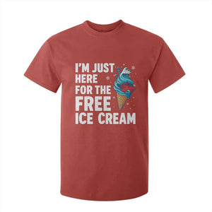 Funny Cruise T Shirt For Kid I Am Just Here For The Free Ice Cream TS14 Red Print Your Wear