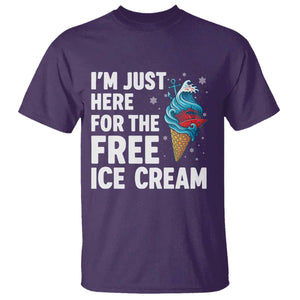 Funny Cruise T Shirt I Am Just Here For The Free Ice Cream TS14 Purple Print Your Wear