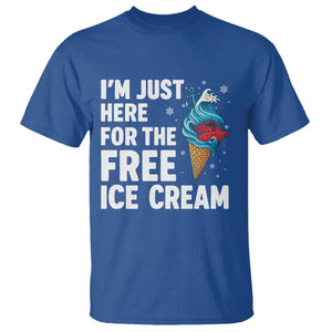 Funny Cruise T Shirt I Am Just Here For The Free Ice Cream TS14 Royal Blue Print Your Wear