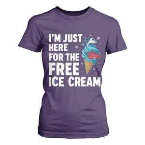 Funny Cruise T Shirt For Women I Am Just Here For The Free Ice Cream TS14 Purple Print Your Wear