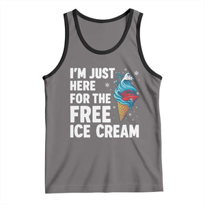 Funny Cruise Tank Top I Am Just Here For The Free Ice Cream TS14 Deep Heather Black Print Your Wear