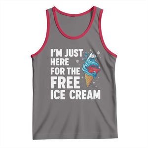 Funny Cruise Tank Top I Am Just Here For The Free Ice Cream TS14 Deep Heather Red Print Your Wear