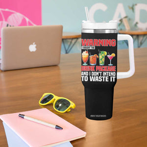 Funny Cruise Ship Tumbler With Handle Warning I Bought The Drink Package TS14 Print Your Wear
