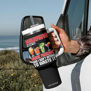 Funny Cruise Ship Tumbler With Handle Warning I Bought The Drink Package TS14 Print Your Wear