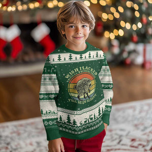 Wish I Lacked Critical Thinking Skills Y'all Seem So Happy Ugly Christmas Sweater Retro Jimothy Raccoon Sarcastic Quote Gift