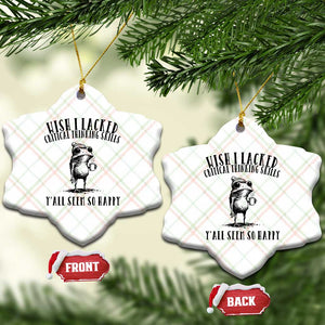 Wish I Lacked Critical Thinking Skills Y'all Seem So Happy Ceramic Ornament Funny Frog Sarcastic Quote