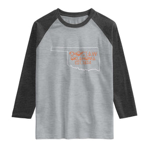Choctaw Oklahoma OK Map Established 1834 Raglan Shirt