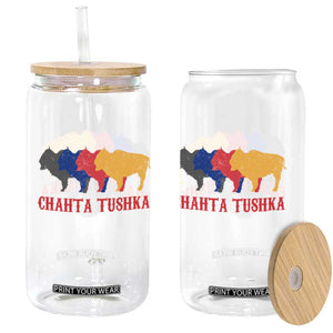 Choctaw Native American Chahta Tushka Glass Can