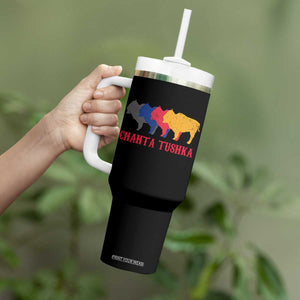 Choctaw Native American Chahta Tushka Tumbler With Handle
