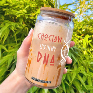 Choctaw Native American DNA Roots Indian Pride Glass Can