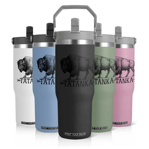 Tatanka Lakota Buffalo Bison Native American West Wildlife Flip Straw Tumbler