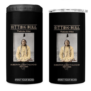 Sitting Bull Lakota Sioux Chief American Indian History 4 in 1 Can Cooler Tumbler