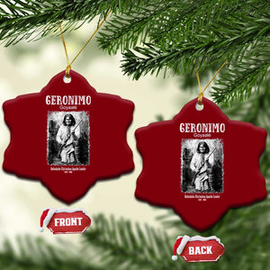 Geronimo Apache Leader American Indian History Ceramic Ornament