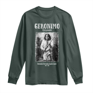 Geronimo Apache Leader American Indian History Long Sleeve Shirt