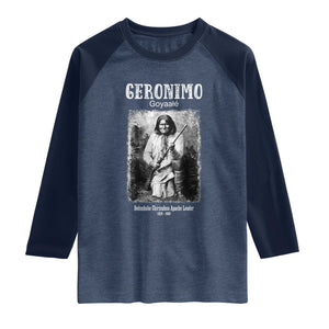 Geronimo Apache Leader American Indian History Raglan Shirt
