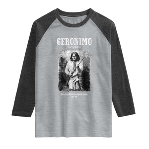 Geronimo Apache Leader American Indian History Raglan Shirt