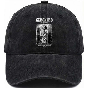 Geronimo Apache Leader American Indian History Washed Cotton Baseball Cap
