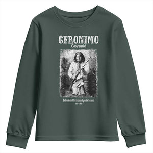 Geronimo Apache Leader American Indian History Youth Sweatshirt