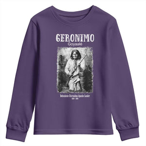 Geronimo Apache Leader American Indian History Youth Sweatshirt
