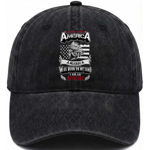 Apache Tribe Native American Indian Pride Washed Cotton Baseball Cap I Was Not Born In America