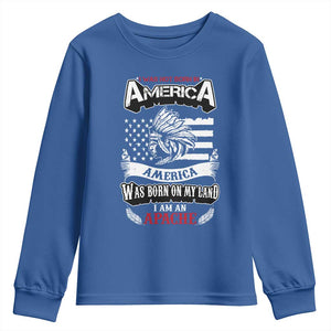 Apache Tribe Native American Indian Pride Youth Sweatshirt I Was Not Born In America