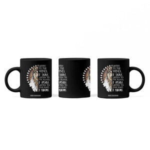 Native American Indian Wolf Saying Listen to The Wind Coffee Mug
