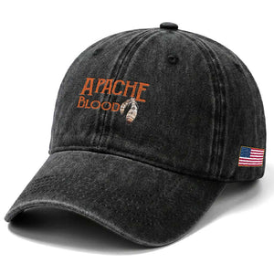 Apache Blood Roots for Proud Native American Peoples Washed Cotton Baseball Cap