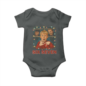 67 Six Seven Christmas Meme Baby Onesie Funny Family Xmas Movie TS14 Dark Heather Print Your Wear