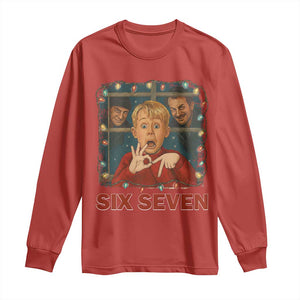 67 Six Seven Christmas Meme Long Sleeve Shirt Funny Family Xmas Movie TS14 Red Print Your Wear