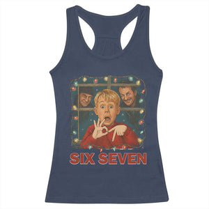 67 Six Seven Christmas Meme Racerback Tank Top Funny Family Xmas Movie TS14 Navy Print Your Wear