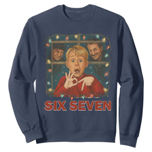 67 Six Seven Christmas Meme Sweatshirt Funny Family Xmas Movie TS14 Navy Print Your Wear