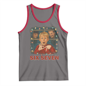 67 Six Seven Christmas Meme Tank Top Funny Family Xmas Movie TS14 Deep Heather Red Print Your Wear