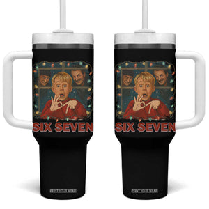 67 Six Seven Christmas Meme Tumbler With Handle Funny Family Xmas Movie - Print Your Wear