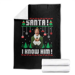 Santa I Know Him Throw Blanket Funny Elf Christmas TS14 Black Print Your Wear