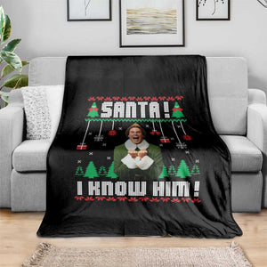 Santa I Know Him Throw Blanket Funny Elf Christmas TS14 Print Your Wear
