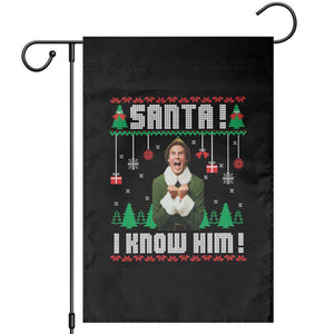 Santa I Know Him Garden Flag Funny Elf Christmas TS14 Black Print Your Wear