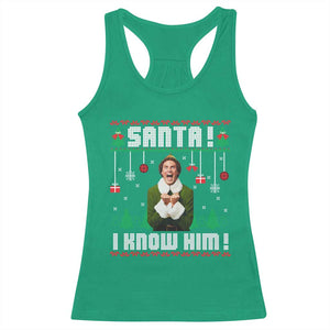 Santa I Know Him Racerback Tank Top Funny Elf Christmas TS14 Irish Green Print Your Wear