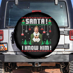 Santa I Know Him Spare Tire Cover Funny Elf Christmas TS14 No hole Black Print Your Wear