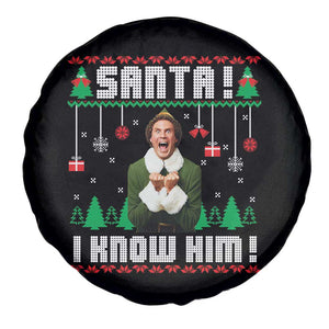 Santa I Know Him Spare Tire Cover Funny Elf Christmas TS14 Print Your Wear
