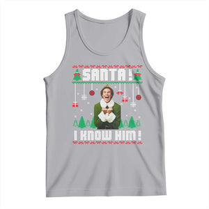 Santa I Know Him Tank Top Funny Elf Christmas TS14 Athletic Heather Print Your Wear