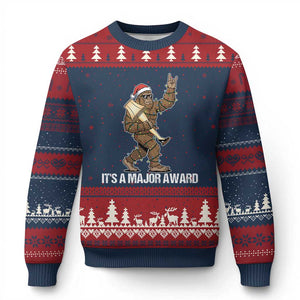 Leg Lamp Xmas Ugly Christmas Sweater Funny Bigfoot Fra Gee Leh Xmas TS14 Navy Red Print Your Wear