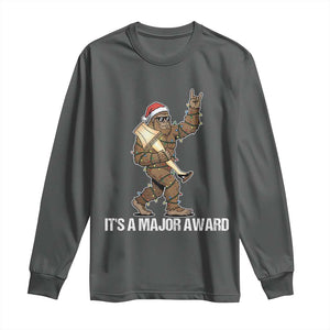 Leg Lamp Christmas Long Sleeve Shirt Funny Bigfoot Fra Gee Leh Xmas TS14 Dark Heather Print Your Wear