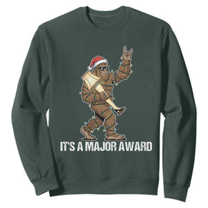 Leg Lamp Christmas Sweatshirt Funny Bigfoot Fra Gee Leh Xmas TS14 Dark Forest Green Print Your Wear