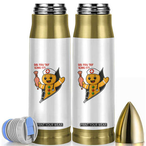 Funny ICU Nurse Christmas Bullet Tumbler Gingerbread Did You Try Icing It TS14 White Print Your Wear