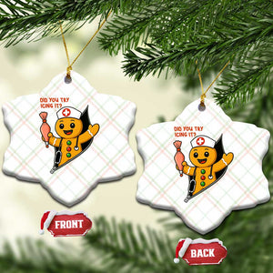 Funny ICU Nurse Christmas Ceramic Ornament Gingerbread Did You Try Icing It TS14 Print Your Wear