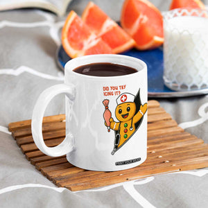Funny ICU Nurse Christmas Coffee Mug Gingerbread Did You Try Icing It TS14 Print Your Wear