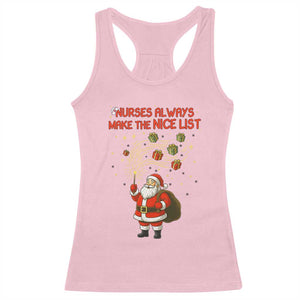 Funny Nurse Christmas Racerback Tank Top Nurses Always Make The Nice List TS14 Light Pink Print Your Wear