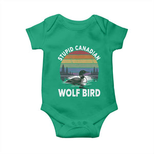 Stupid Canadian Wolf Bird Baby Onesie Sarcastic Animal Meme TS14 Irish Green Print Your Wear