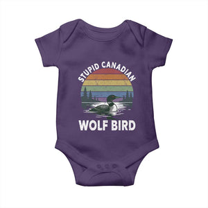 Stupid Canadian Wolf Bird Baby Onesie Sarcastic Animal Meme TS14 Purple Print Your Wear