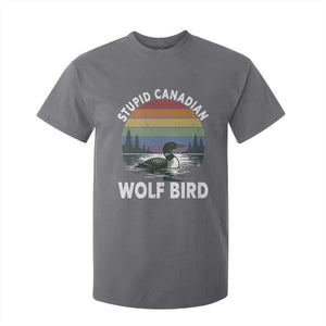 Stupid Canadian Wolf Bird T Shirt For Kid Sarcastic Animal Meme TS14 Charcoal Print Your Wear